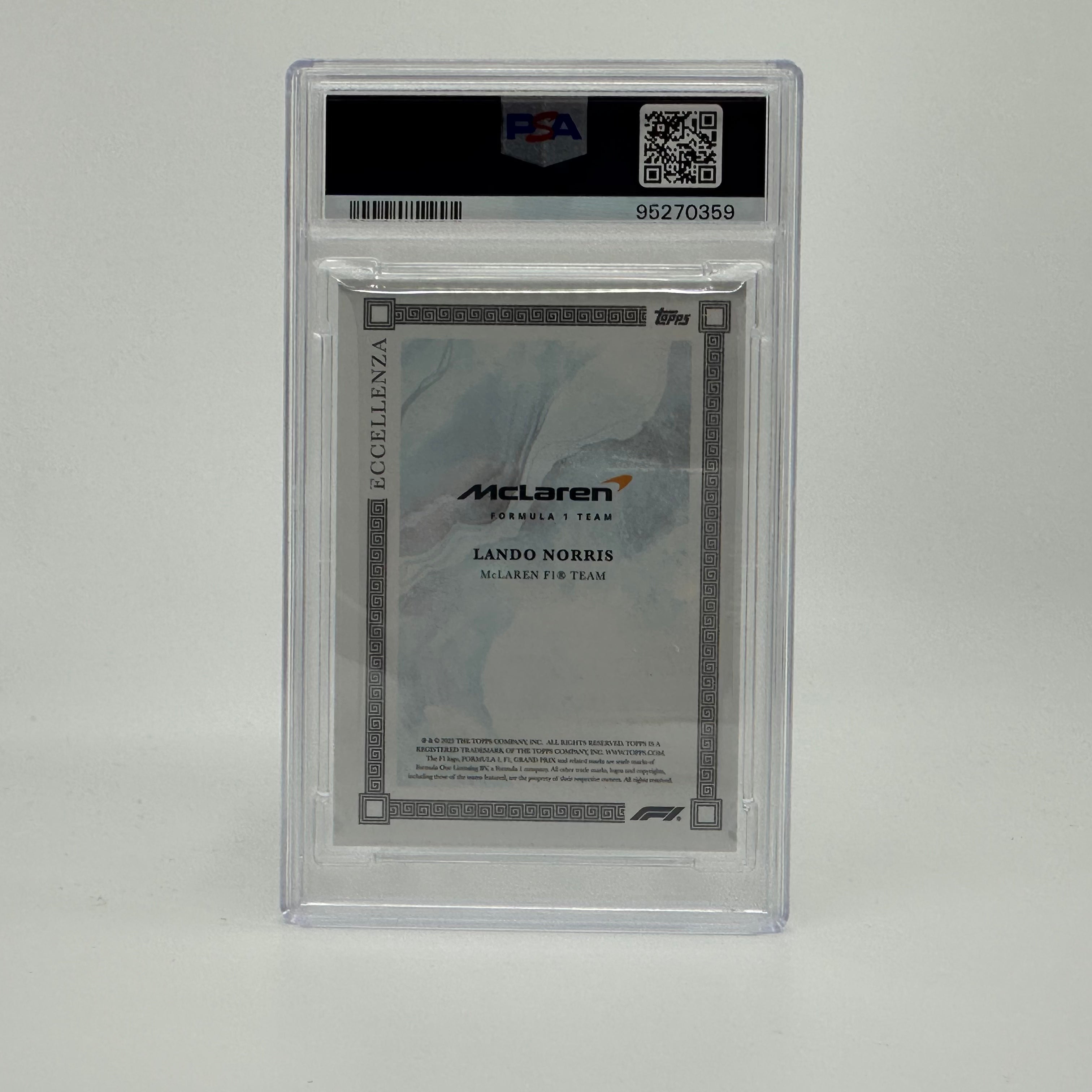 2023 Topps Eccellenza Lando Norris Blue Parallel PSA 8 /49 - Rare Racing Collectible for F1 Fans & Sports Memorabilia Enthusiasts