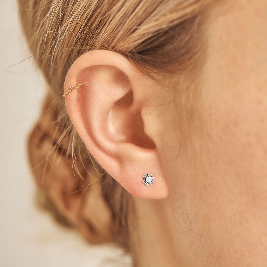Dainty Blossom Shell Stud Earrings - Elegant Pearlized Seashell Jewelry for Women | Perfect for Beach Weddings, Summer Outfits & Boho Fashion