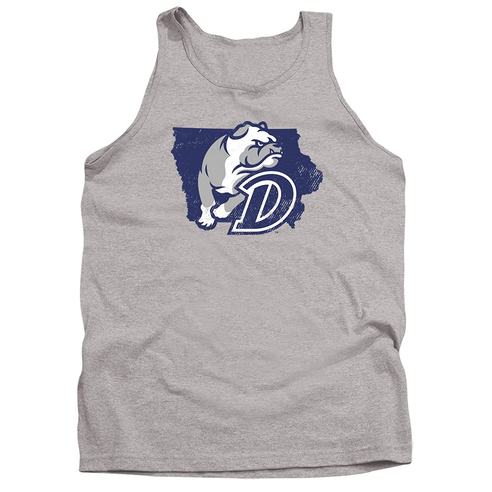 Drake University Official State Shape Unisex Tank Top for Men & Women - Athletic Heather - Medium - Comfortable Casual Wear for College Fans, Sports Events & Everyday Outfits