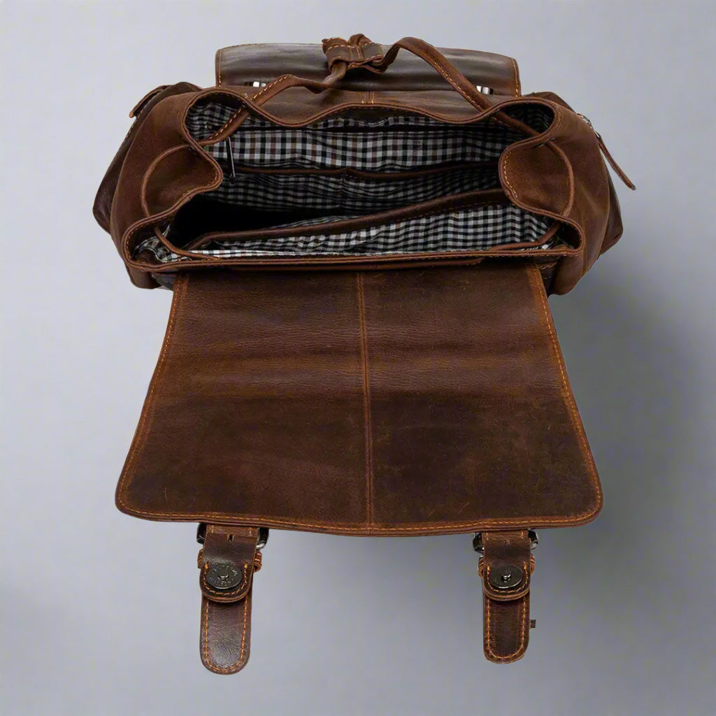 Premium Genuine Leather Backpack for Men & Women - Stylish & Durable Travel, Work & School Bag - Greenwood Edmonton Collection