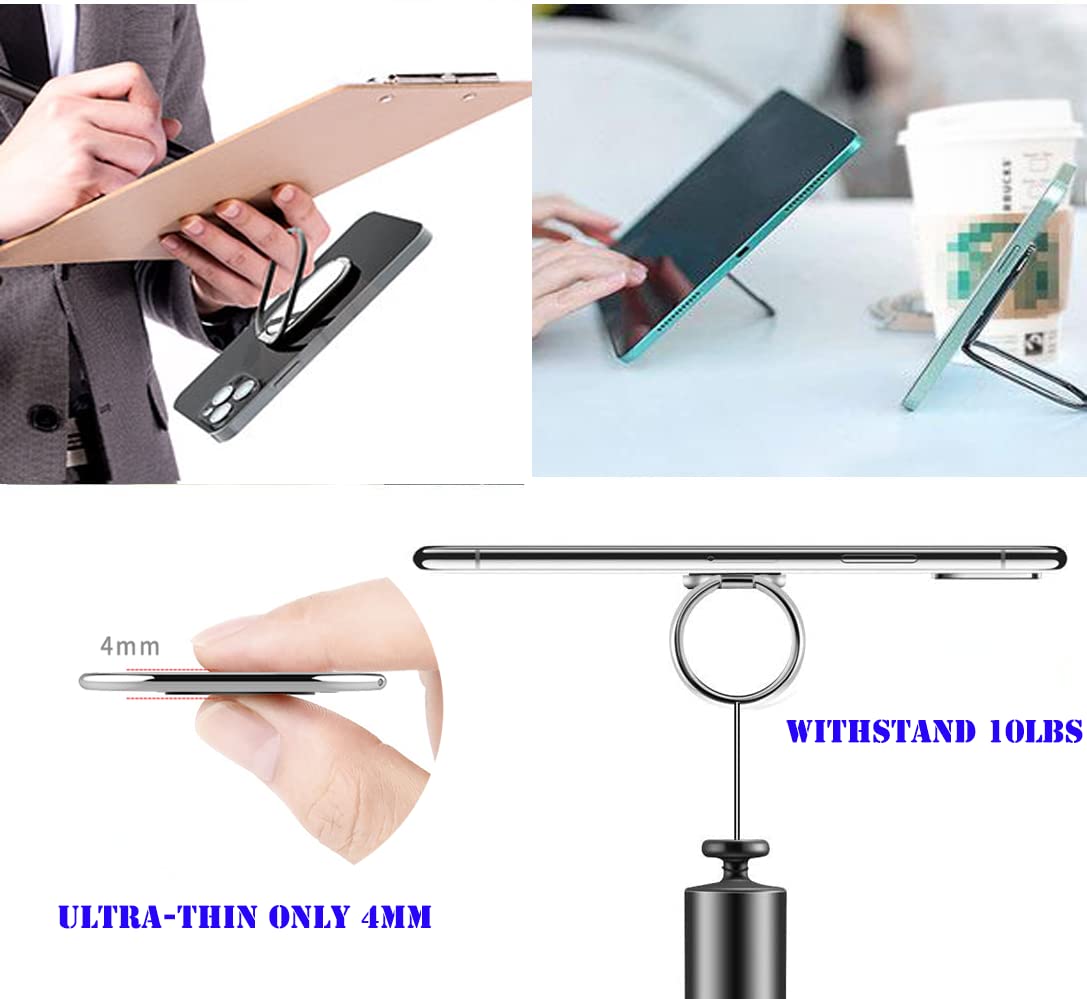 Magnetic Phone Ring Holder & Stand - Foldable Finger Grip for Smartphones & iPad - Car Air Vent Mount & Hands-Free Viewing - Perfect for Driving, Watching Videos & Taking Selfies