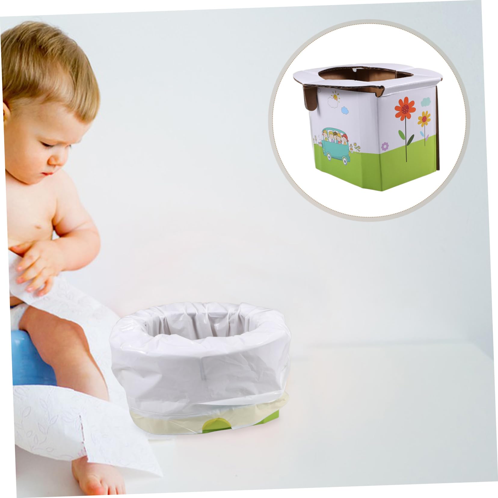 HAPINARY 2-Pack Portable Toilet for Camping & Travel - Lightweight White Plastic Commode with Potty Seat - Ideal for Outdoor Adventures, Road Trips & Emergency Use