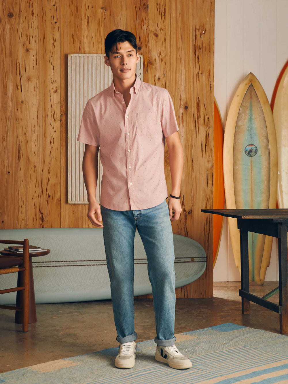 FAHERTY Short Sleeve Movement Shirt for Men - Lightweight, Breathable & Comfortable - Perfect for Travel, Hiking & Outdoor Adventures