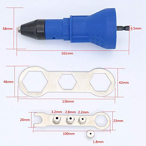 Cordless Electric Rivet Nut Gun - Heavy Duty Riveting Tool Adapter for Drill | Perfect for Metalworking, Automotive Repair & DIY Projects
