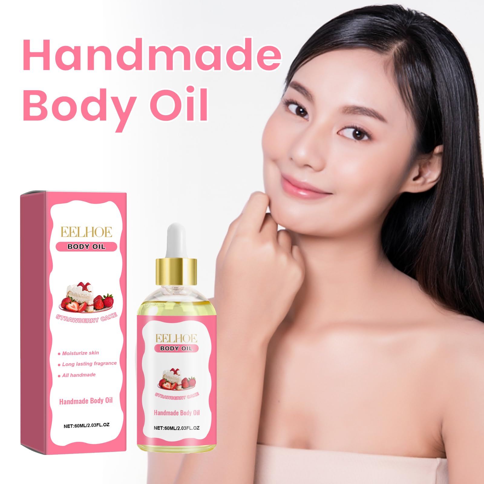 Premium Strawberry Peach Vanilla Body Oil - Handcrafted Essential Massage Oil for Skin Hydration & Relaxation | Perfect for Aromatherapy, Spa Days & Self-Care Rituals