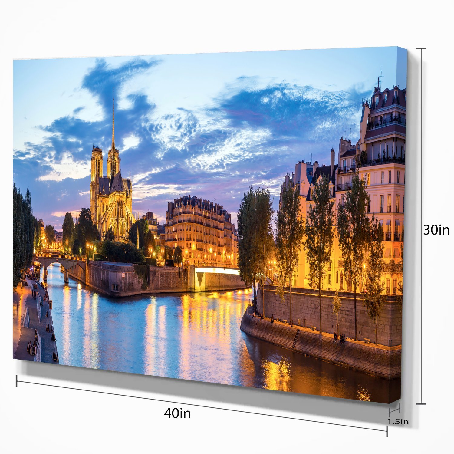 Notre Dame Cathedral Landscape Photography Canvas Art - Stunning Wall Decor for Living Room, Bedroom & Office - Perfect Gift for Home & Interior Design