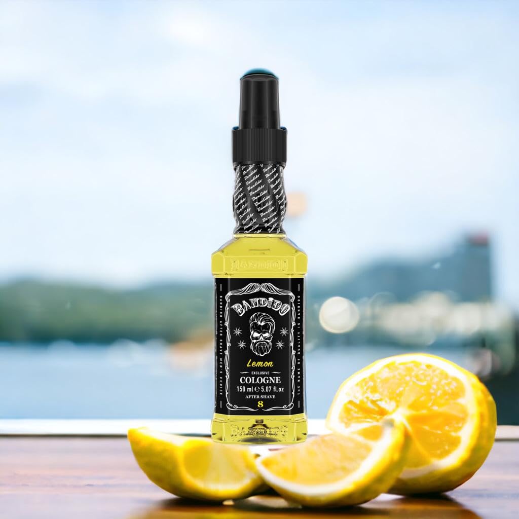 Bandido Aftershave Cologne for Men | Traditional Turkish Eau de Cologne Spray with 70% Alcohol Content | Refreshing Lemon Scent 150ml | Perfect for Post-Shave, Grooming & Daily Fragrance