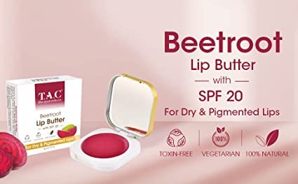 Organic Beetroot Lip Balm for Dry, Damaged & Chapped Lips - Ayurvedic Lip Moisturizer with Cocoa Butter & Shea Butter | Paraben & Sulfate Free | 5g | Perfect for Winter Care, Daily Hydration & Natural Lip Treatment