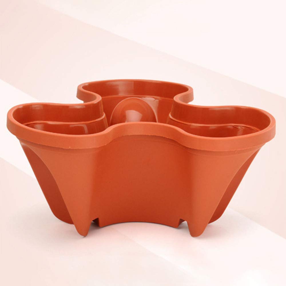 Stackable 3D Brick Red Flower Pots - Planters for Strawberries, Flowers & Vegetables - Indoor/Outdoor Garden Decor - Perfect for Balcony, Patio & Home Decoration