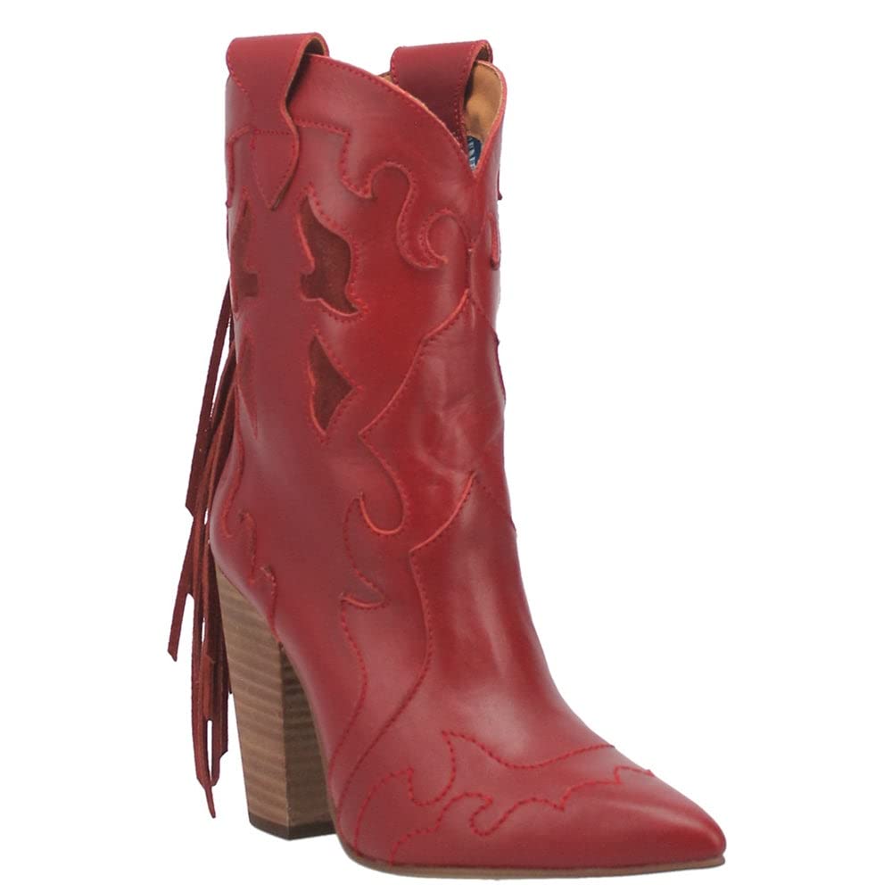 Dingo Red Women's Ankle Boots DI911-RED - Stylish Ladies Night Out Boots for Parties, Dancing & Evening Events