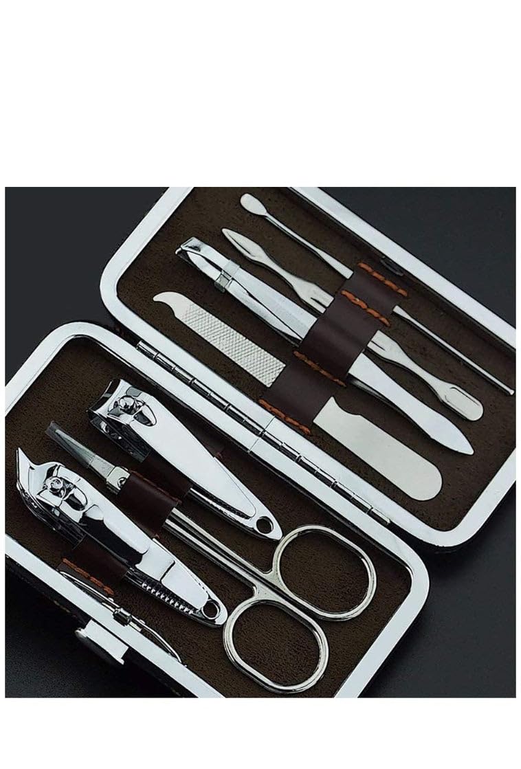 Professional 7-in-1 Stainless Steel Manicure & Pedicure Kit - Nail Clippers, Scissors, Tweezers, Ear Pick, Nail File for Men & Women | Perfect Grooming Set for Travel, Home & Salon Use