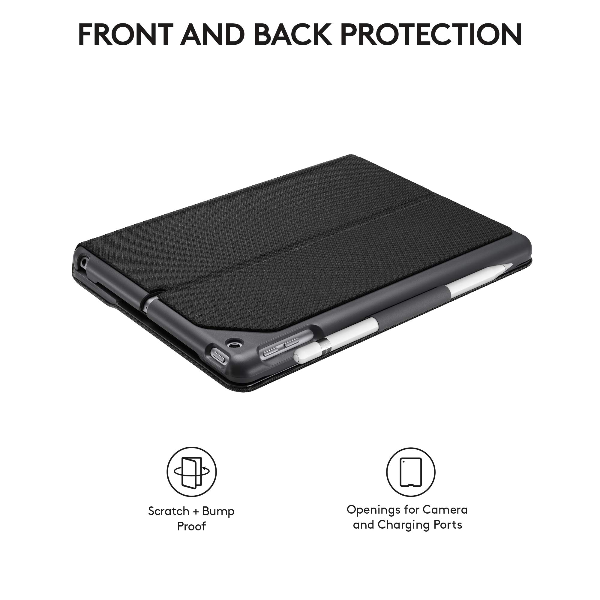 Logitech Slim Folio Bluetooth Keyboard Case for iPad 5th & 6th Gen - Ultra Thin Protective Cover with Backlit Keys | Perfect for Work, Travel & Study