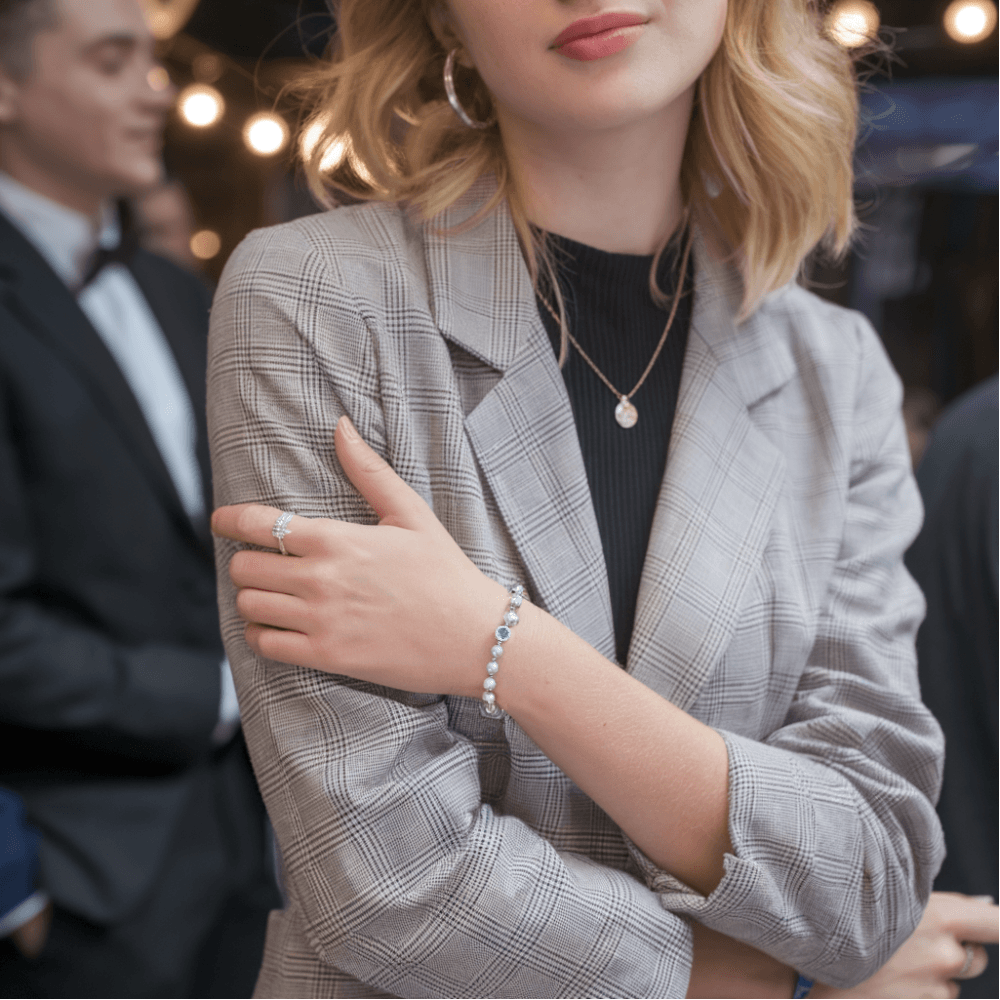 Elegant Akoya Pearl Bracelet for Women - Genuine Japanese Pearls, 7-8mm, Sterling Silver Clasp - Perfect for Weddings, Parties & Special Occasions
