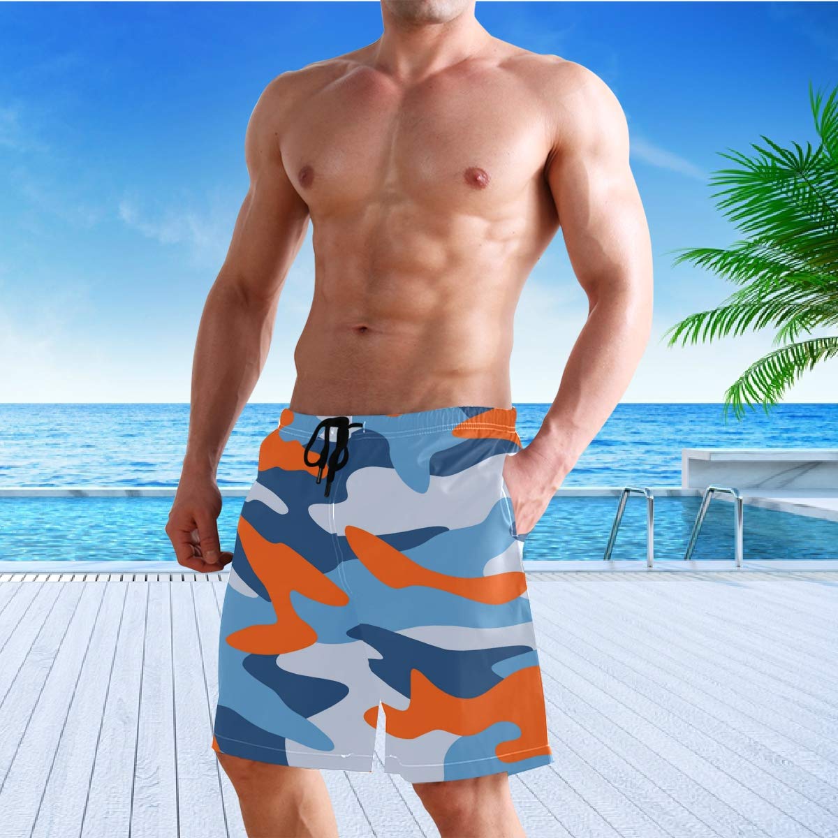 Visesunny Men's Quick Dry Swim Trunks - Stylish Beachwear Board Shorts for Swimming, Surfing & Holiday Parties - Perfect for Pool, Beach & Water Sports