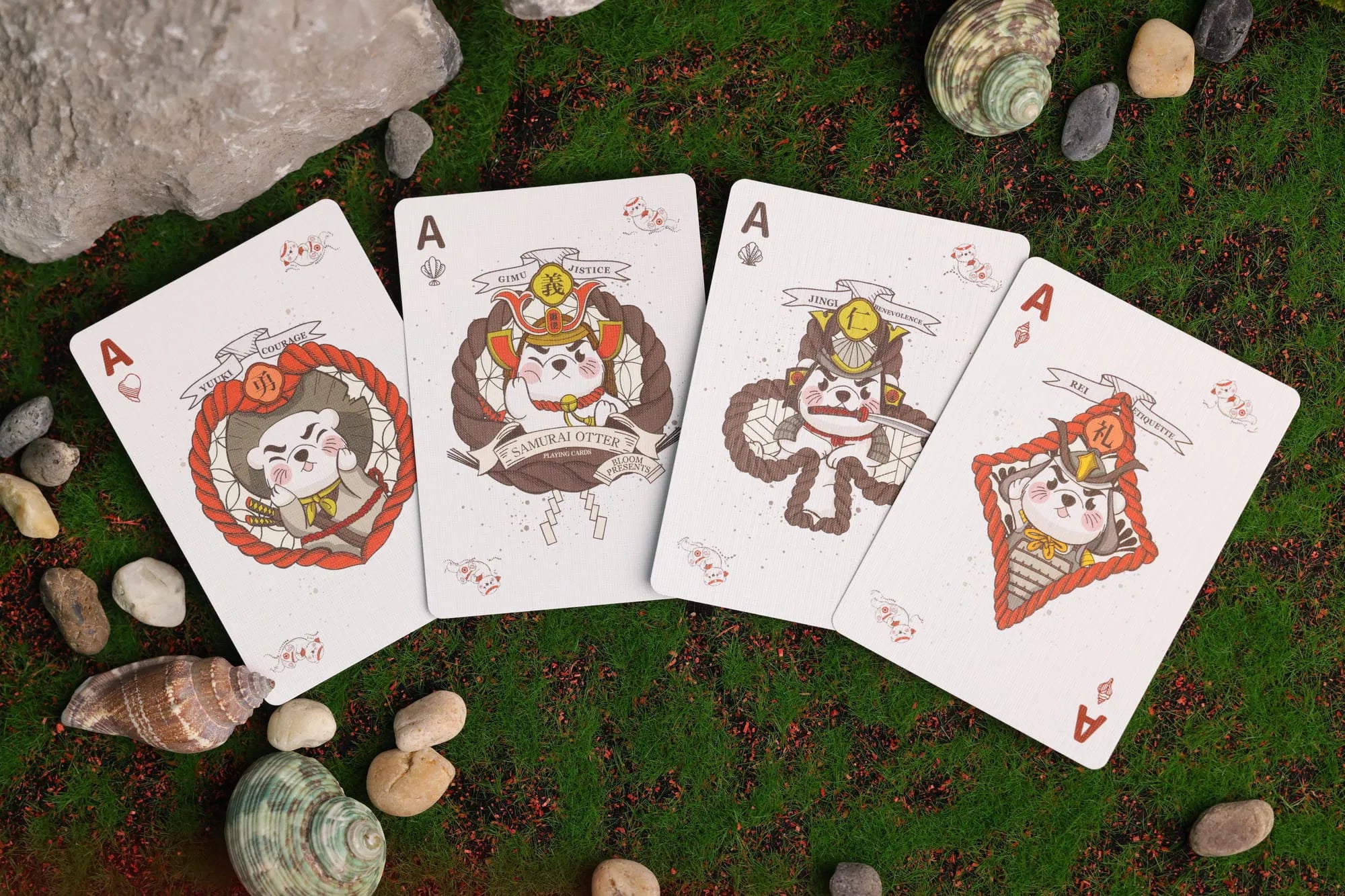 Premium Samurai Otter Themed Playing Cards - 52 Deck with Unique Japanese Art Design - Perfect for Poker, Magic Tricks & Game Nights