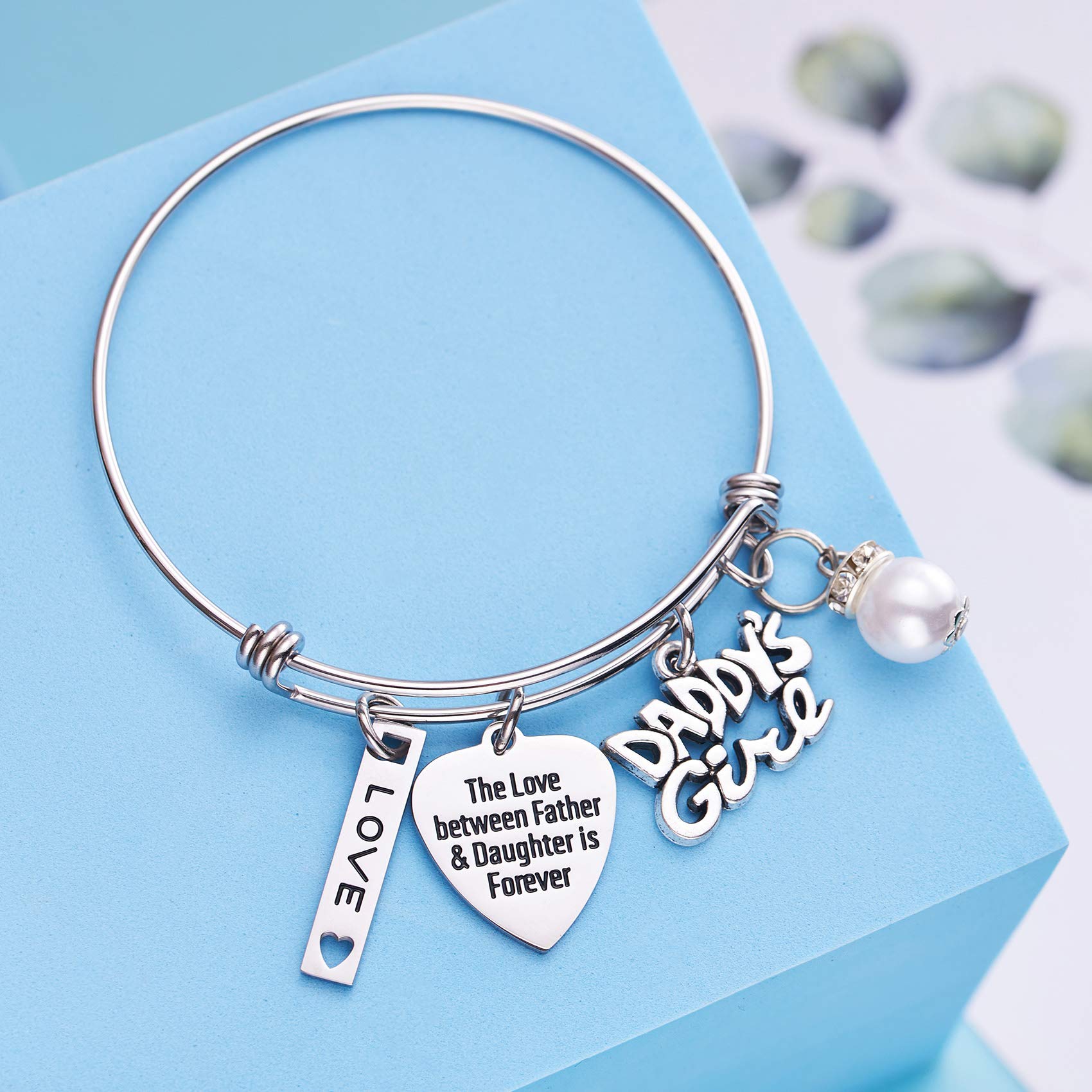 LParkin Love Bracelet for Daughter - Heartfelt Gift from Dad, Birthday Jewelry for Teen Girls - Perfect for Father-Daughter Bonding & Special Occasions