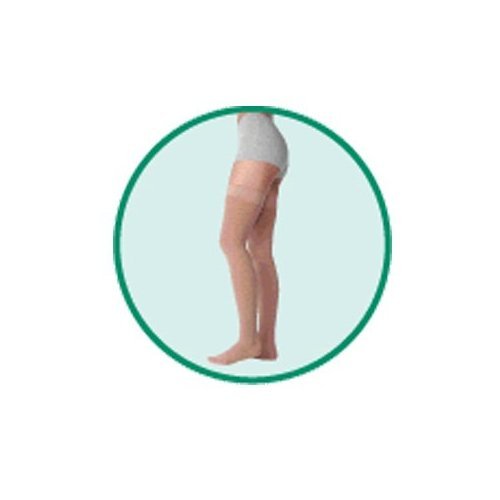Thigh High Compression Stockings 20-30 mmHg - Beige Small Size 2 (1 Pair) for Varicose Veins Relief & Circulation Support - Perfect for Nurses, Travelers & Pregnancy