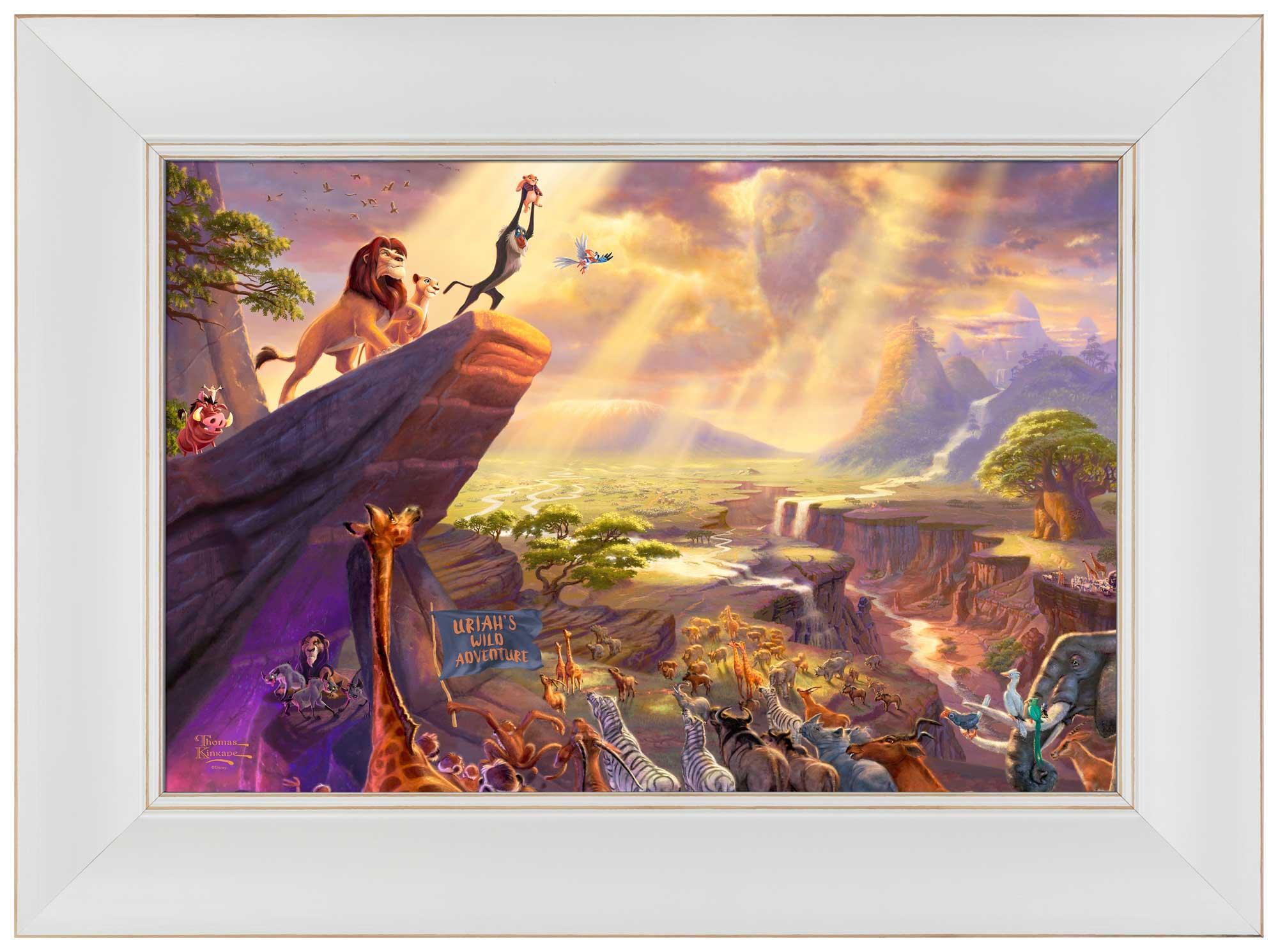 Personalized Disney The Lion King Framed Canvas Wall Art - Custom Name & Date - Perfect for Kids Room Decor, Nursery, Birthday Gifts & Disney Themed Home Decor