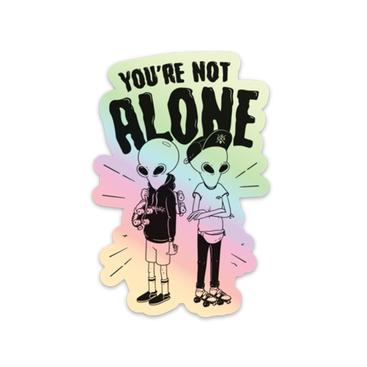 Not Alone 4 Sticker Pack - Motivational & Inspirational Vinyl Decals for Laptops, Water Bottles, Notebooks - Perfect for Self-Care, Mental Health Awareness, and Daily Encouragement