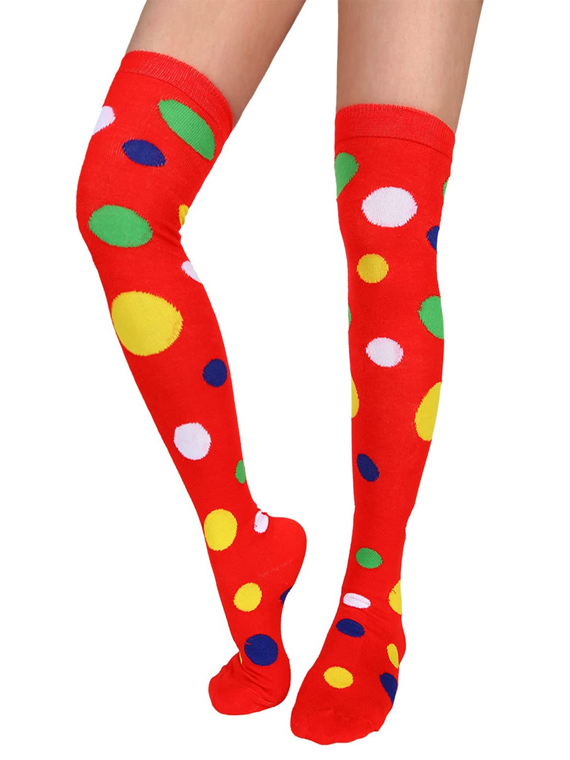 HYTENSUN Women's Polka Dot Thigh High Socks - Extra Long Over The Knee Stockings for Fashion, Cosplay & Winter Warmth