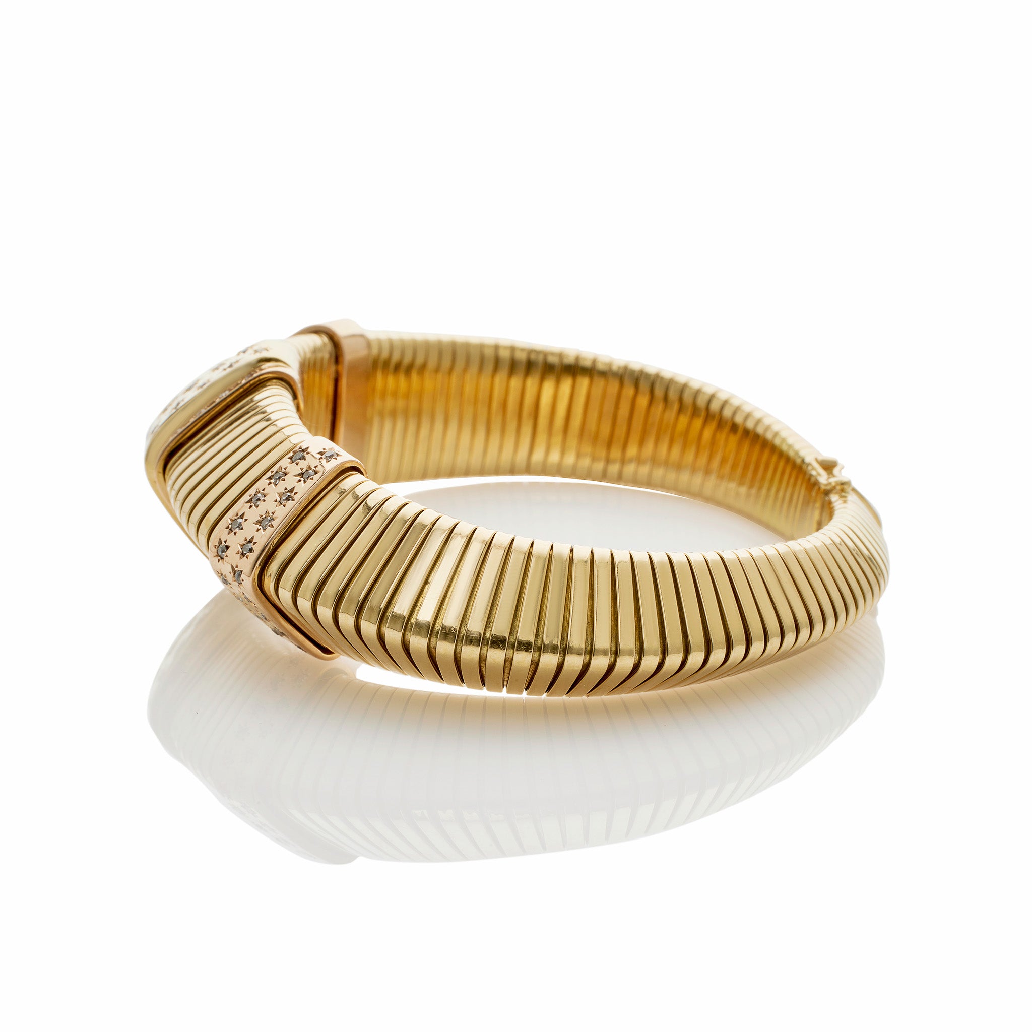 Vintage French Retro Triangular Tubogas Bracelet for Women - Elegant Gold Plated Cuff Bangle - Perfect for Parties, Weddings & Special Occasions