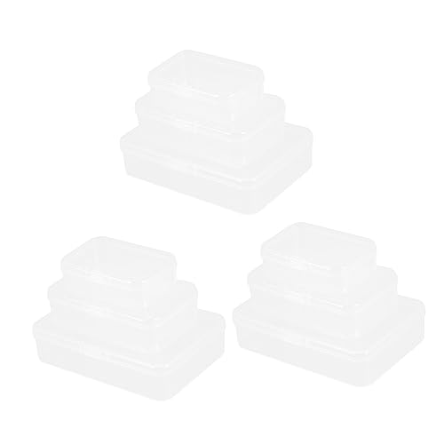 SEWACC 9-Piece Storage Box Set - Transparent Jewelry & Makeup Organizer with Removable Dividers | Perfect for Earrings, Rings, Necklaces & Cosmetics | Compact Travel Case for Vanity, Dresser & Bathroom Organization