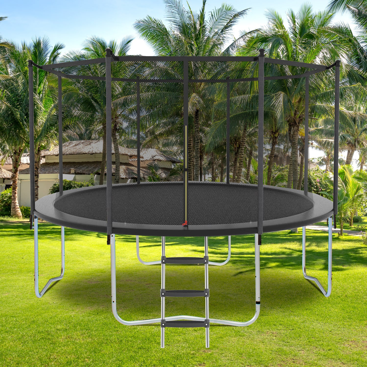 16FT Trampoline with Safety Enclosure Net - Heavy Duty Outdoor Trampoline for Kids & Adults | Durable Jumping Mat & Spring Padding | Perfect for Backyard Fun, Exercise & Family Outdoor Activities
