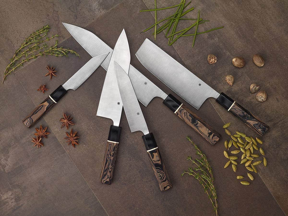 Spyderco Murray Carter Premium Japanese Kitchen Knives - Professional Chef Knives for Sushi, Meat Cutting & Culinary Arts | High-Performance Kitchen Tools for Chefs & Home Cooks