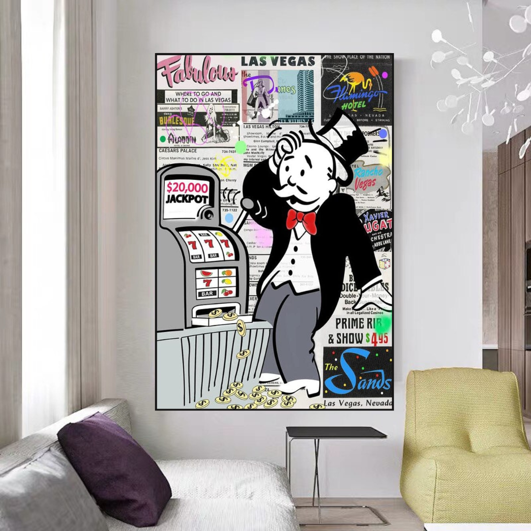 Alec Monopoly ATM Machine Canvas Print - Pop Art Wall Decor for Living Room, Bedroom & Office - Unique Gift for Art Lovers