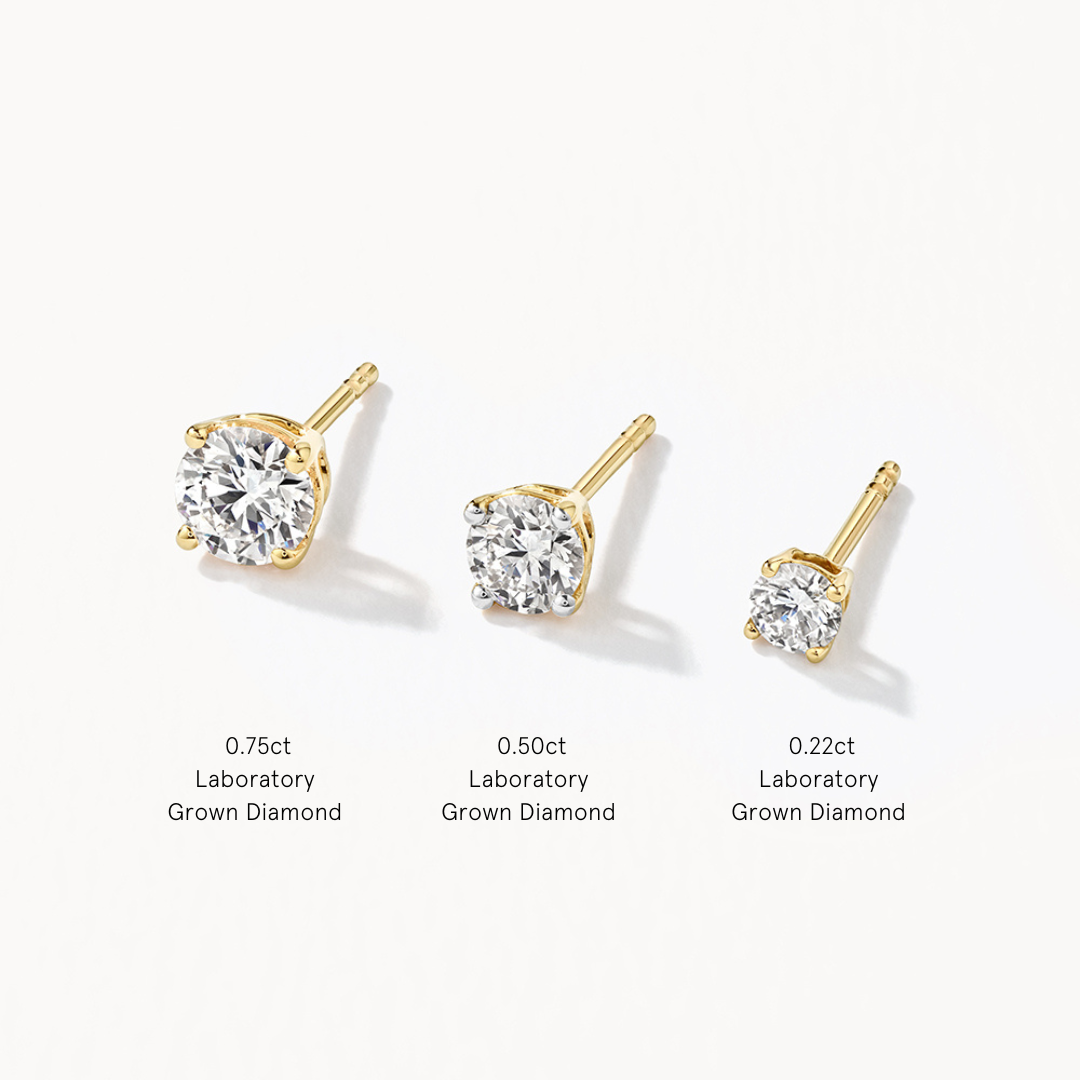 10K Gold Lab-Grown Diamond Round Stud Earrings for Women | Hypoallergenic, Durable & Elegant Jewelry for Everyday Wear, Parties & Gifts
