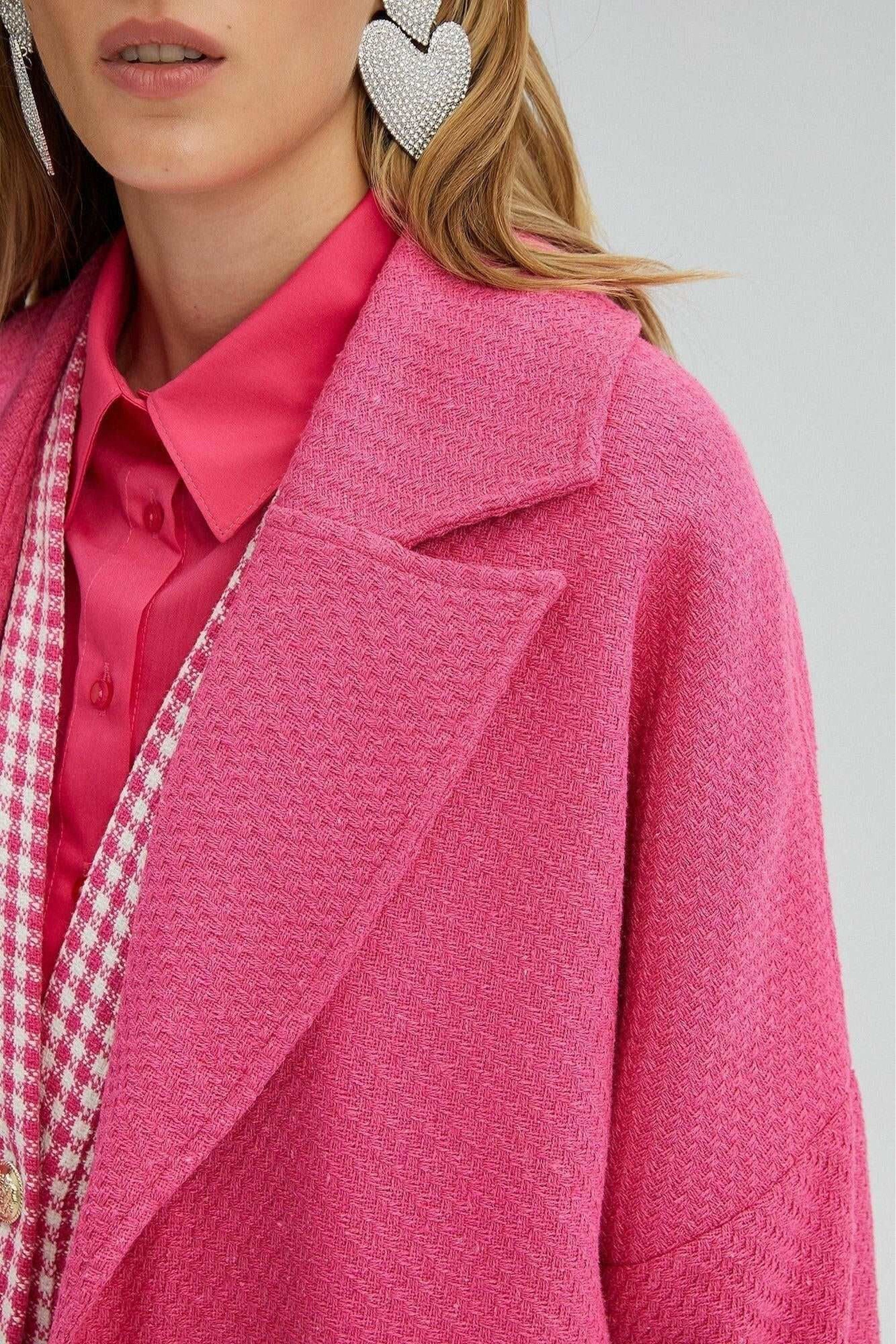 Women's Nina Tweeted Coat in Pink | Elegant Winter Outerwear for Casual & Formal Occasions