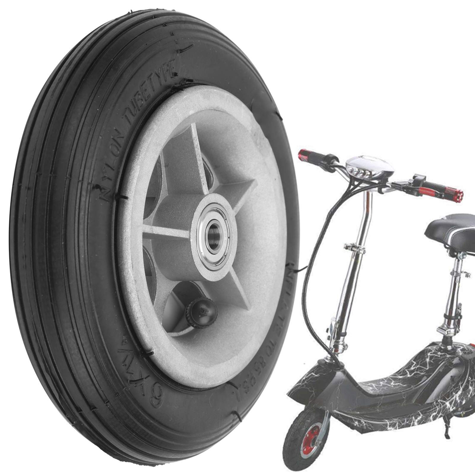 Vbestlife 6-Inch Electric Scooter Replacement Tire with Wheel Hub - Durable Pneumatic Rubber Tire Set for E-Scooters - Perfect for Commuting, Urban Travel & Outdoor Adventures