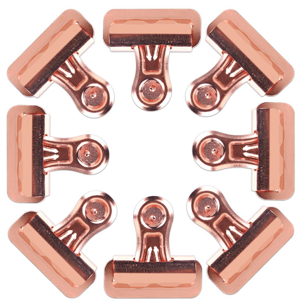 Yalis 15-Pack Push Pins Clips - No-Hole Paper Clips for Cork Boards & Photo Walls - Rose Gold Office & Home Decor Supplies for Bulletin Boards, Memo Boards & DIY Projects