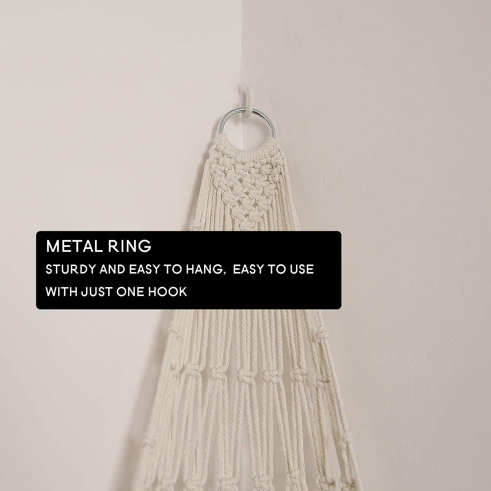 Macrame Toy Hammock - Stuffed Animal Storage Organizer, Hanging Net for Plush Toys, Boho Nursery & Kids Bedroom Decor (Cream) - Perfect for Playroom Organization & Stuffy Display