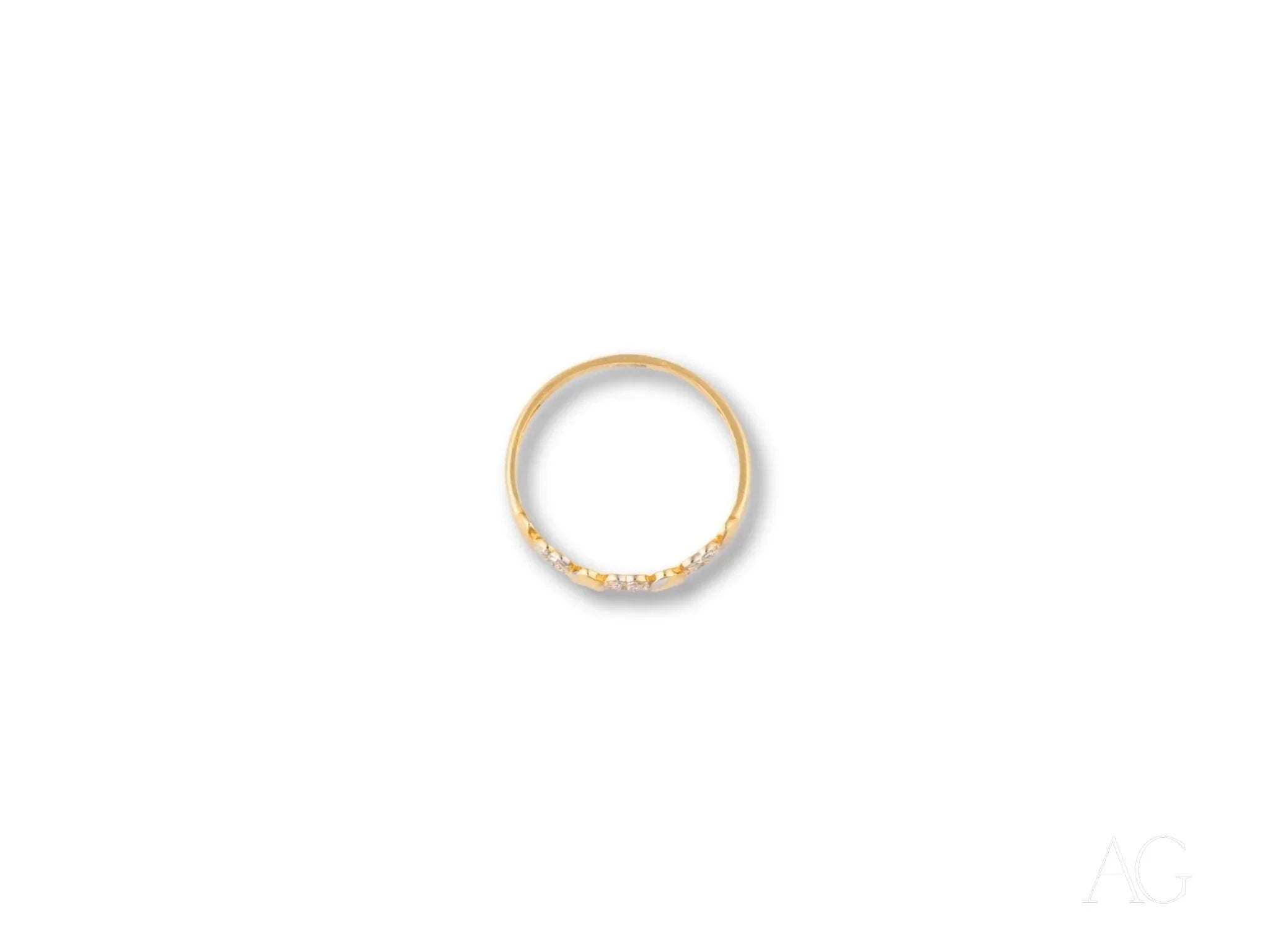 18K Yellow Gold CZ Heart Ring - Elegant & Heartfelt Jewelry for Women | Perfect Gift for Valentine's Day, Anniversary & Romantic Occasions