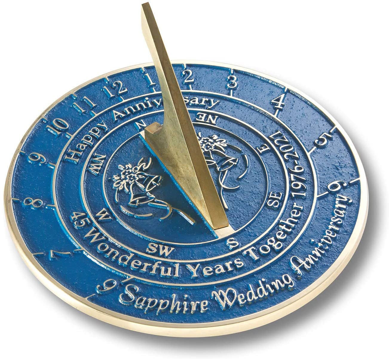 Sapphire Sundial Anniversary Gift for Couples - Elegant Nautical-Themed Wedding Keepsake for Beach Weddings, Outdoor Ceremonies & Romantic Gifts