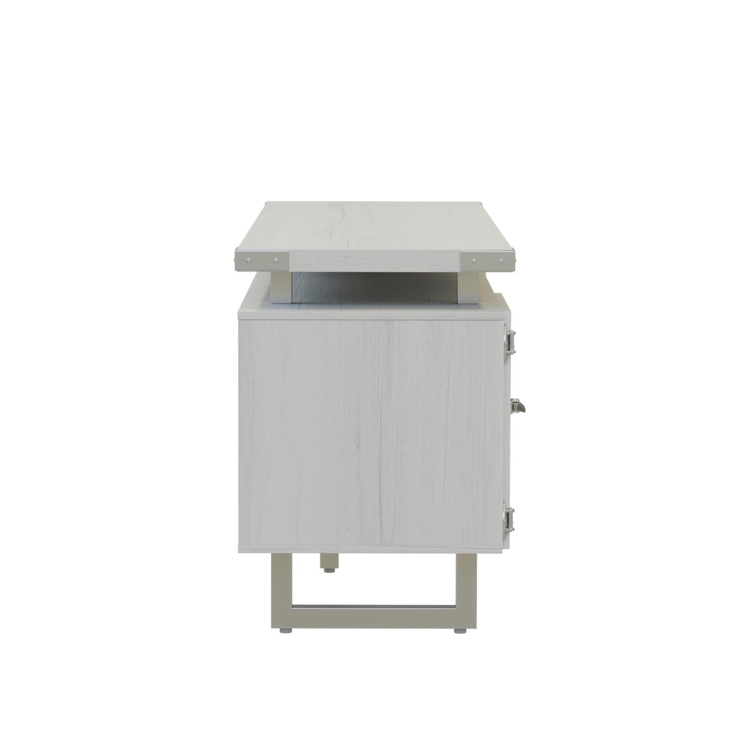 Mirella Low Wall Cabinet with Glass Doors - Modern Bathroom Storage & Display Unit for Towels, Toiletries & Decor