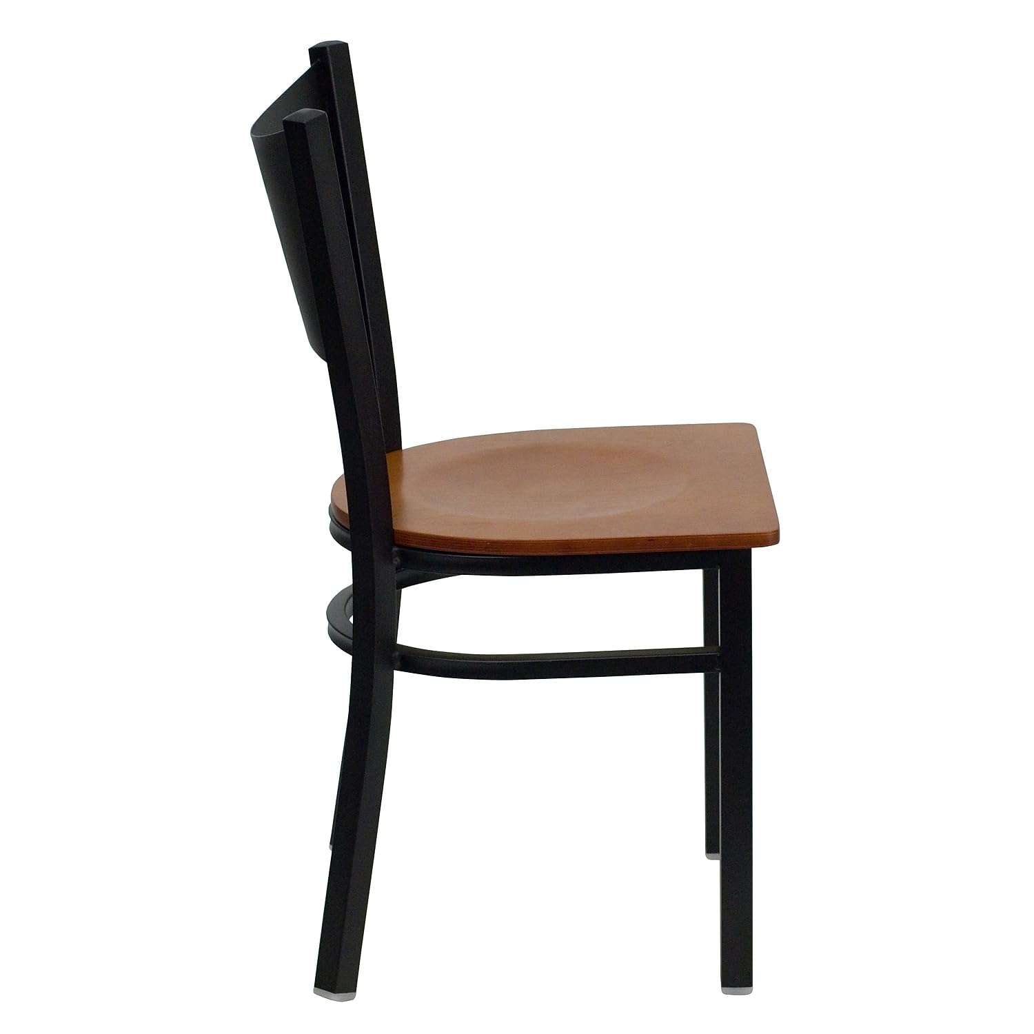 Flash Furniture 2-Pack HERCULES Series Black Metal Restaurant Chairs with Cherry Wood Seats - Heavy Duty Commercial Dining Chairs for Restaurants, Cafes, and Home Kitchens