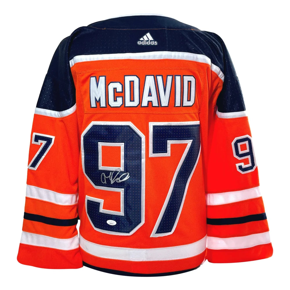 Authentic Connor McDavid Signed Edmonton Oilers Jersey - JSA Certified Orange Hockey Jersey - Perfect for Collectors, Fans & Game Day Memorabilia