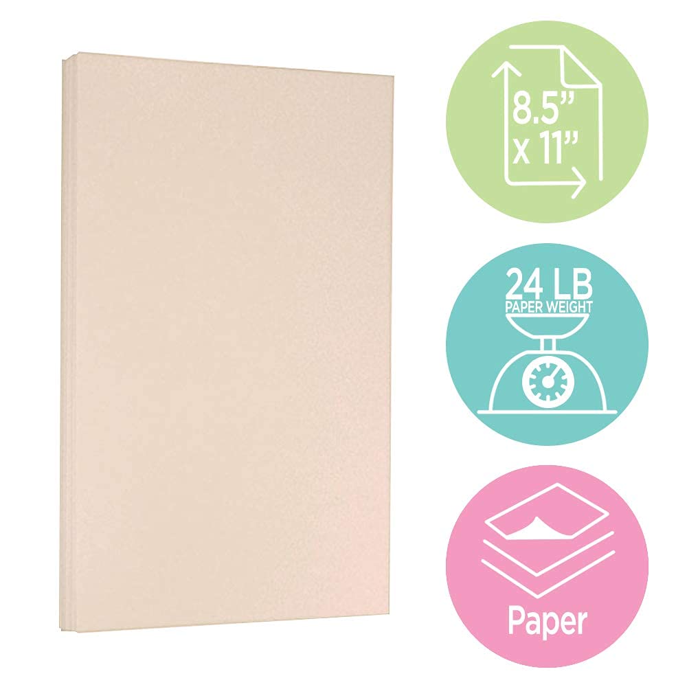 JAM PAPER 24lb Parchment Paper - 90 GSM, 8.5 x 11 Inches, Natural Recycled Paper - 50 Sheets per Pack - Perfect for Baking, Crafting, and Scrapbooking