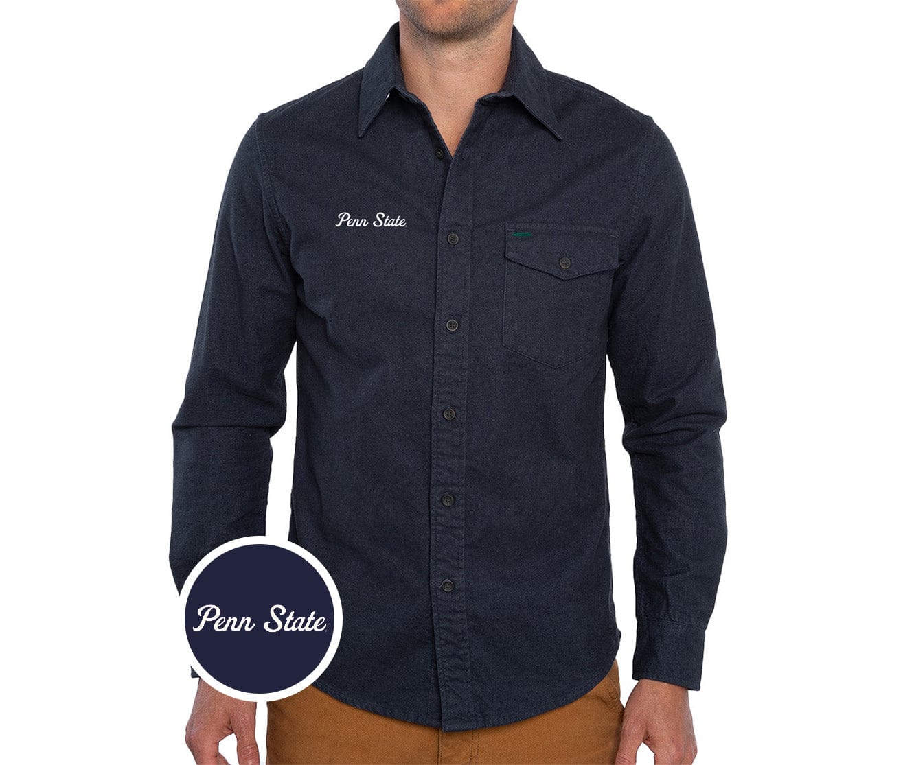 Penn State J.R. Chamois Shirt - PSU Script Navy Blue - Comfortable Flannel Shirt for College Fans, Game Day & Casual Wear