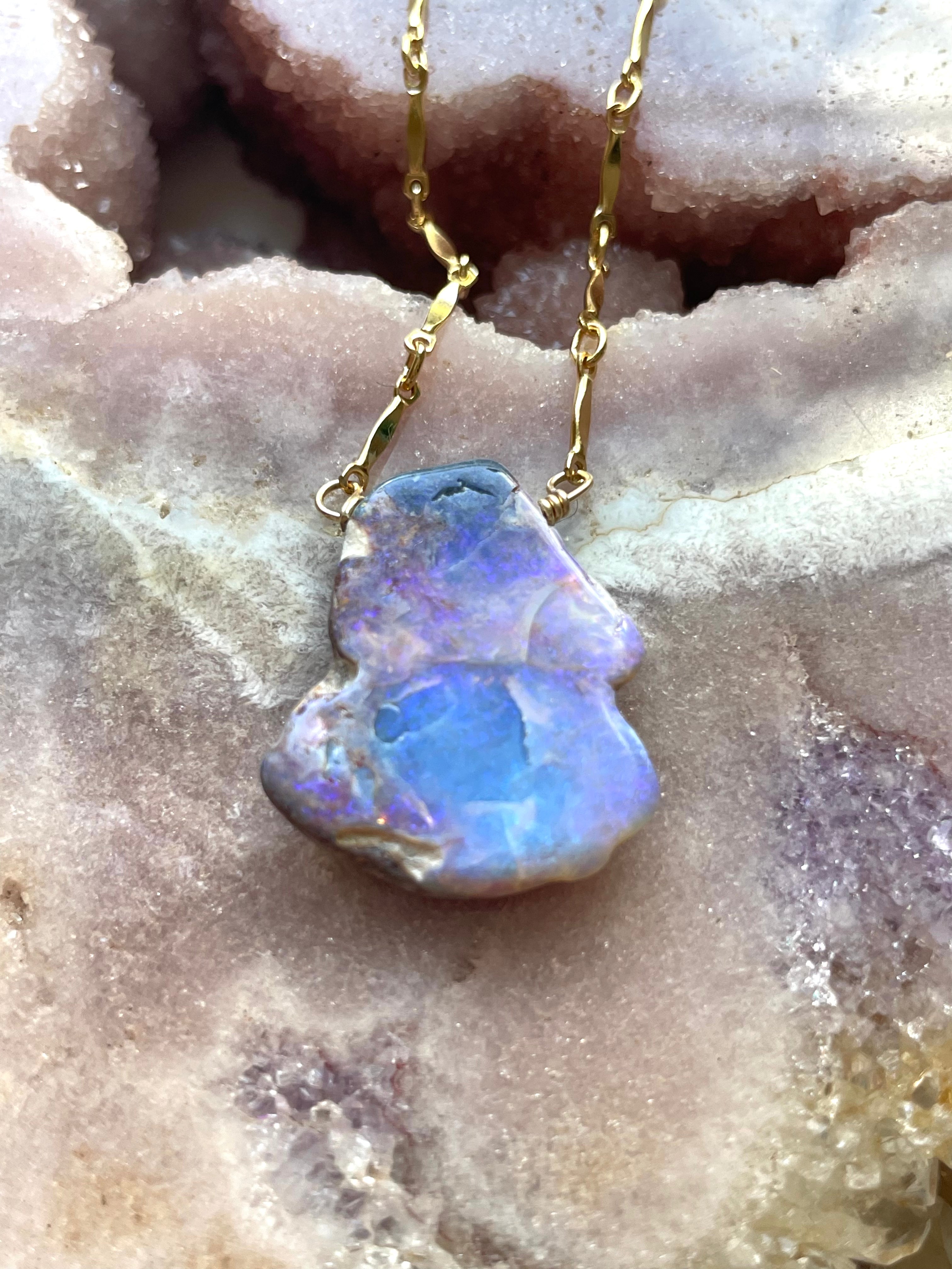 Genuine Australian Opal Pendant Necklace - 925 Sterling Silver Jewelry for Women, Elegant Gift for Birthday, Anniversary & Special Occasions