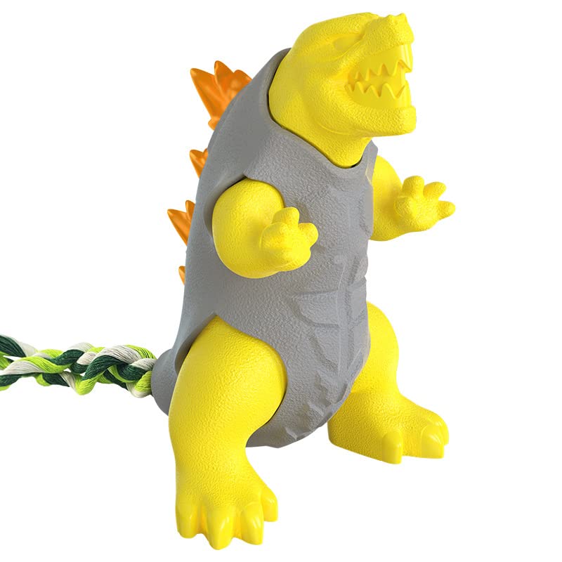 **Durable Dog Toothbrush Toy - Molar Stick & Ball Chew for Dental Health - Fun Godzilla Design for Small & Large Breeds - Perfect for Teething, Playtime & Dental Care**