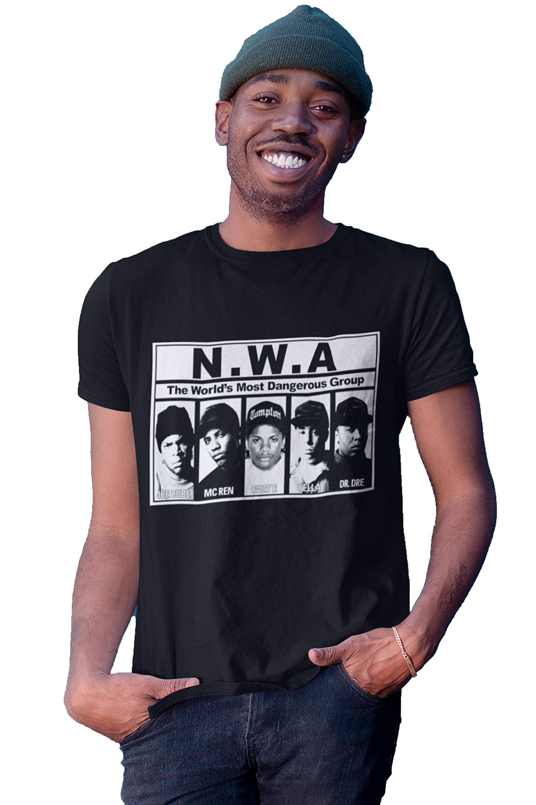 NWA Hip Hop T-Shirts for Men - Straight Outta Compton Rap Music Fan Tee - Vintage NWA Graphic T-Shirt - Perfect for Concerts, Hip Hop Events & Streetwear Fashion