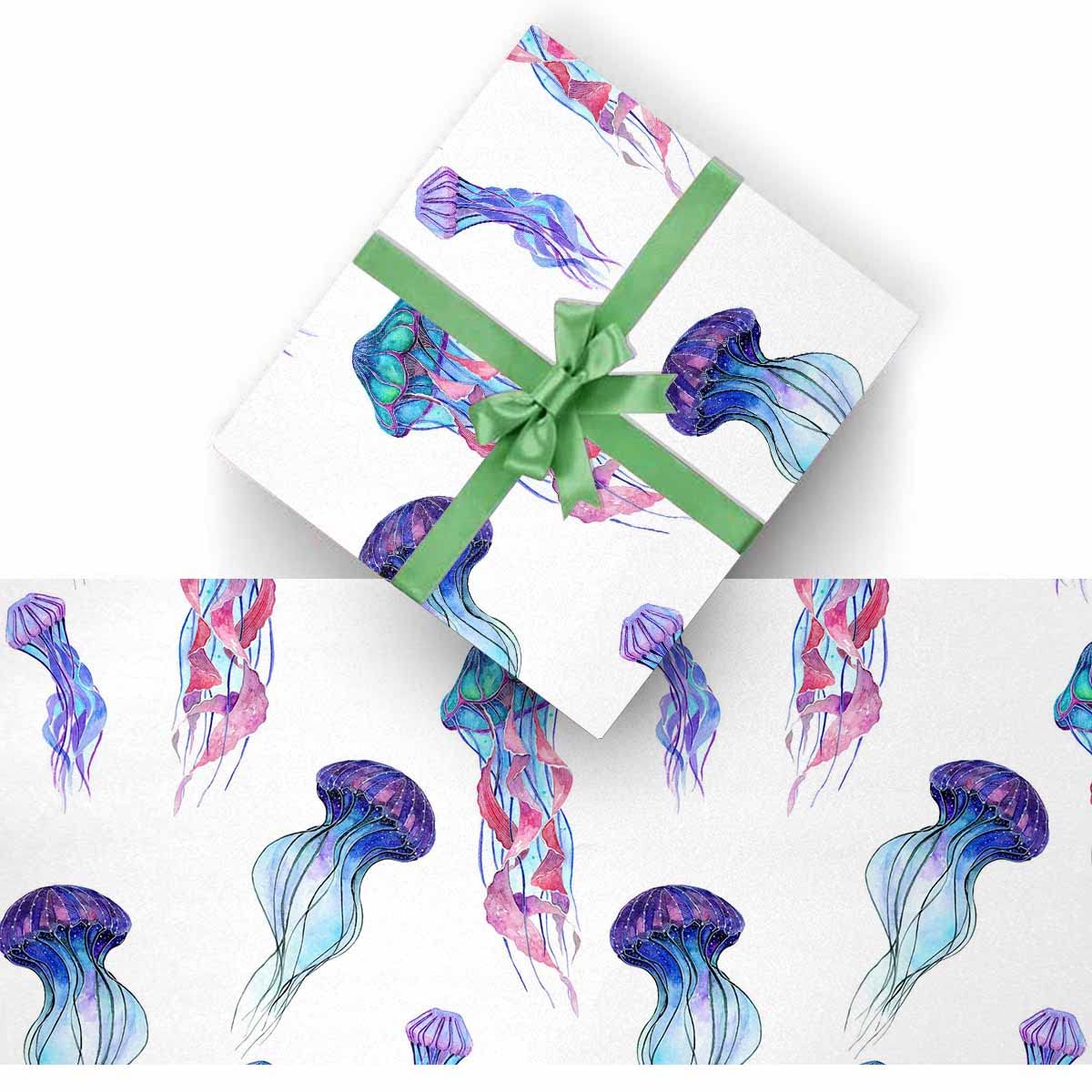 InterestPrint Jelly Fish Pattern Wrapping Paper Roll - 2 Rolls for Christmas, Birthday, Wedding & All Holiday Gifts | Premium Decorative Gift Wrap for Parties, Home Decor & Craft Projects