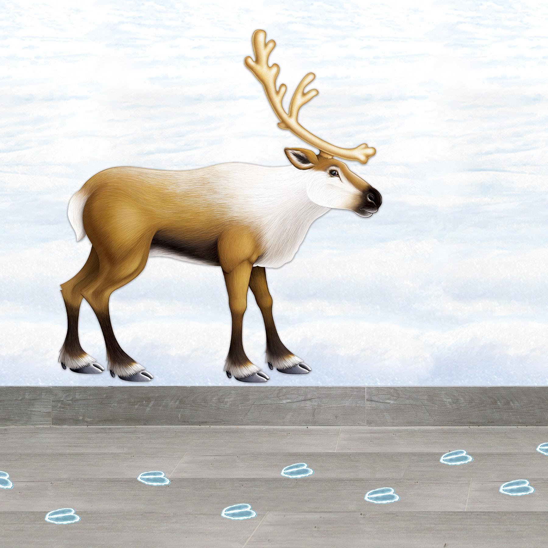 12 Pack Beistle Christmas Reindeer Footprints Peel & Stick Window Clings - Holiday Home Decor for Windows, Glass Doors & Mirrors (Festive Party Decoration)