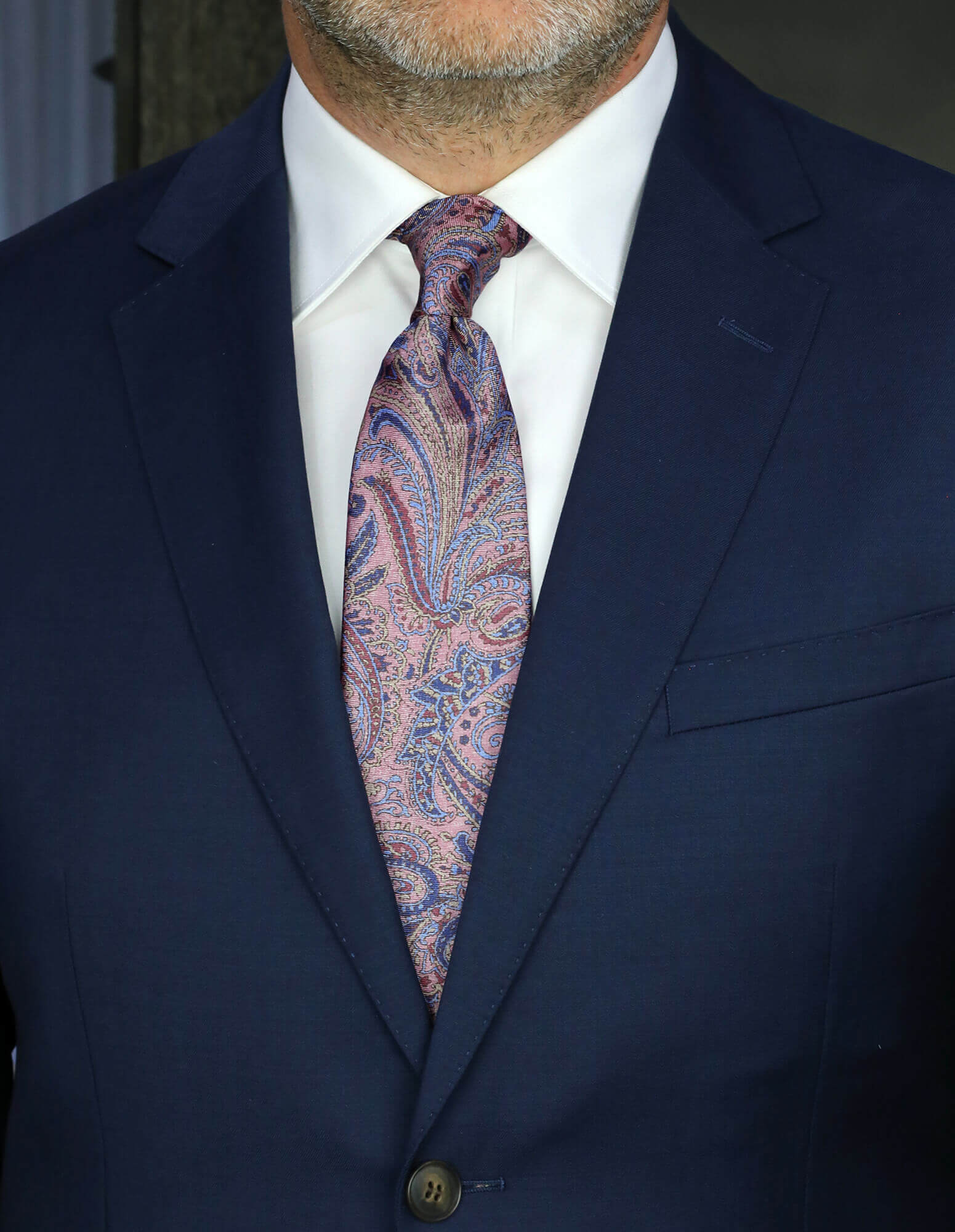 DÉCLIC Cefalu Pink Paisley Necktie for Men - Elegant Silk Tie for Weddings, Business & Formal Occasions