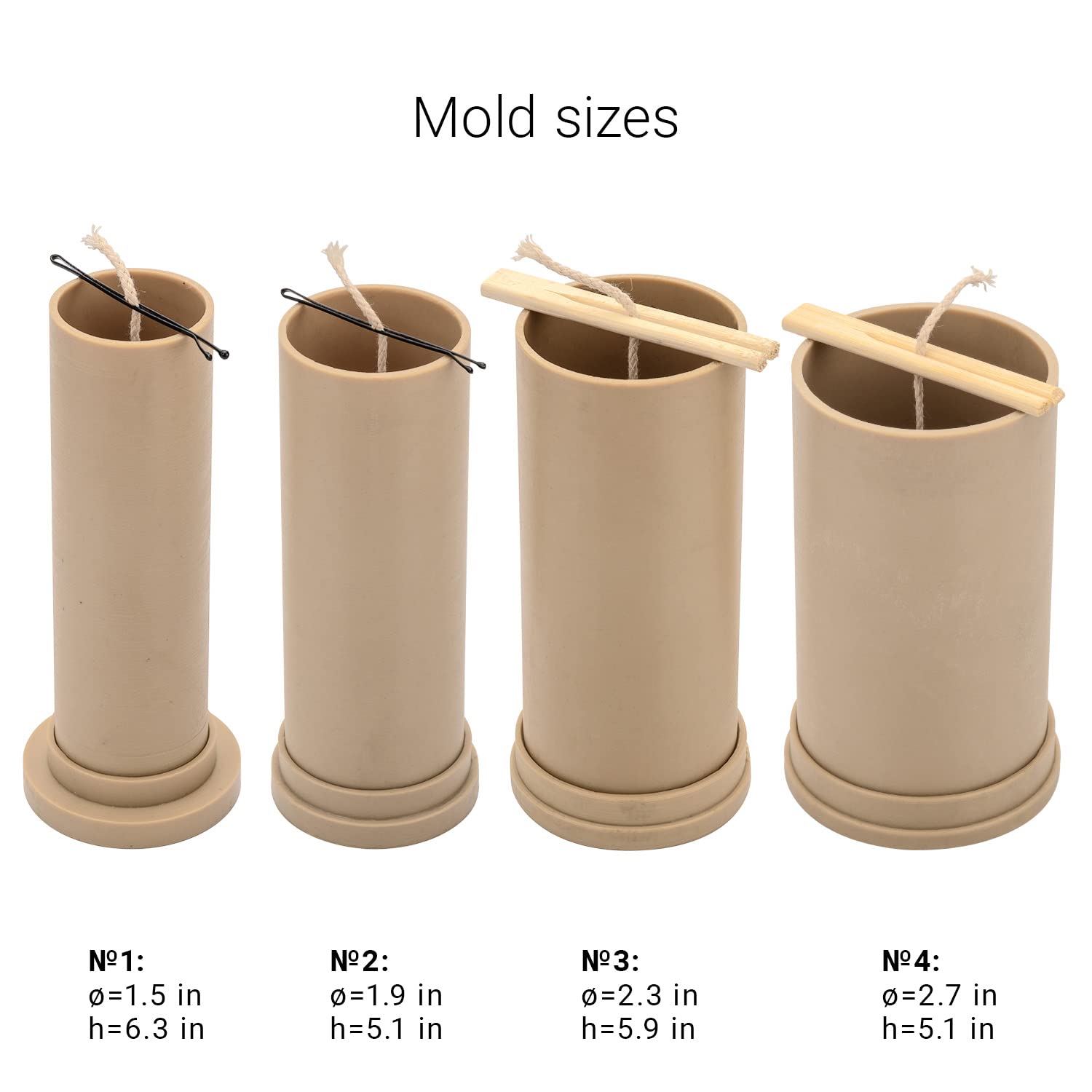 Premium Cylinder Candle Molds Set of 4 - Reusable Plastic Candle Making Supplies for DIY Soy Wax, Beeswax, and Paraffin Candles - Perfect for Home Decor, Gifts, and Relaxation Therapy