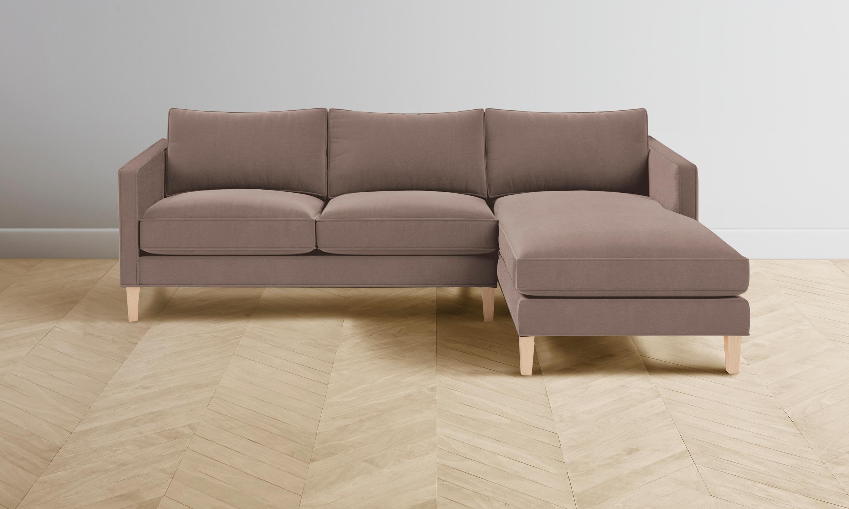 Crosby Sectional Sofa with Mohair Upholstery in Peony Pink - Perfect for Living Room, Lounge, and Cozy Home Decor