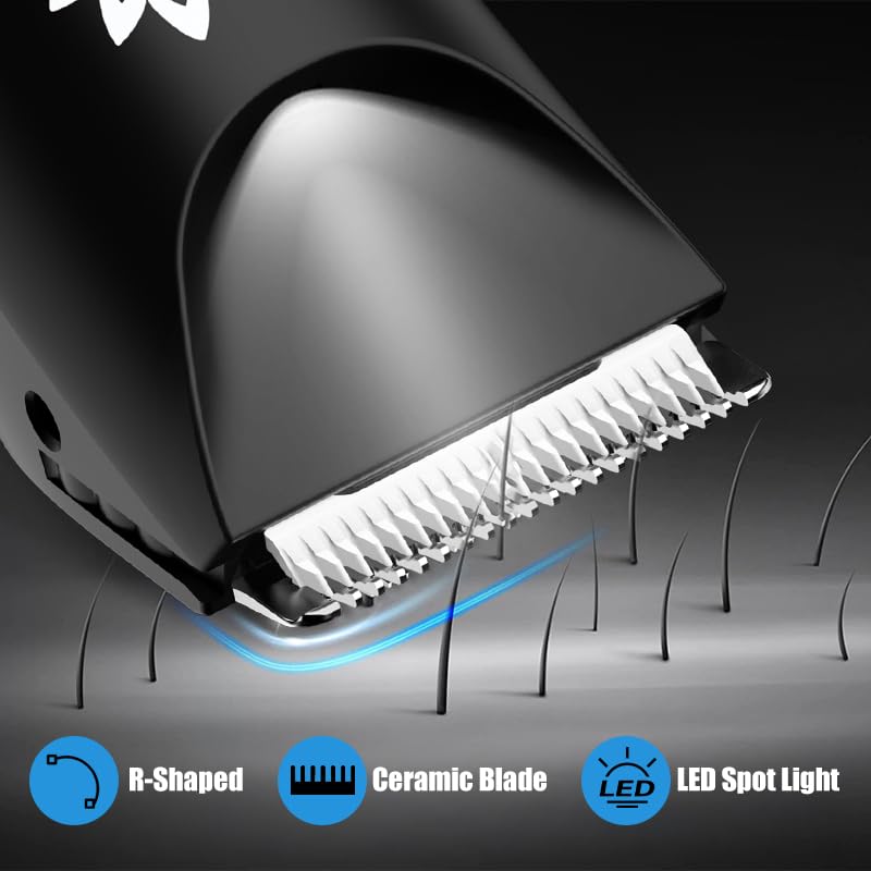 Premium Body & Pubic Hair Trimmer for Men & Women - Groin, Bikini & Ball Trimmer with LED Light - Wet/Dry Shaving for Smooth Skin - Perfect for Travel, Gym & Intimate Grooming